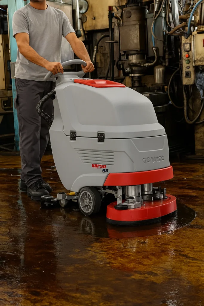 نظافت روغن با اسکرابر صنعتی